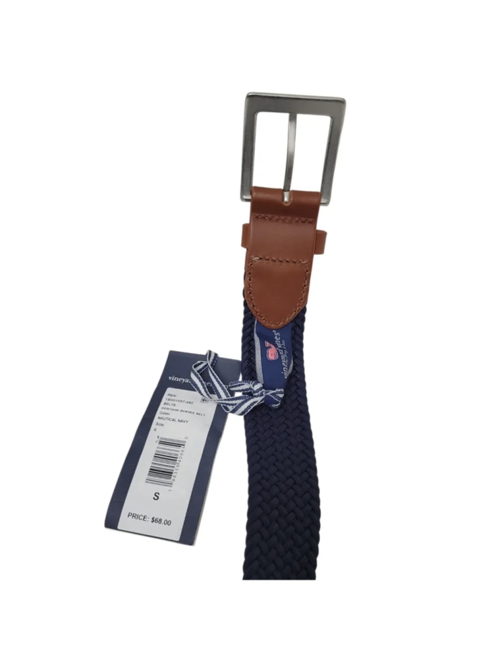 Vineyard Vines Adult Unisex Heritage Bungee Belt Nautical Blue Small NWT $68